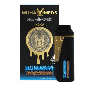 Buy Muha Meds Blueberry Cookies Vape | 1000mg Indica All-In-One | Premium THC Cart